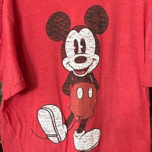Disney Red Short Sleeve Tee with Mickey Mouse